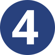 A blue circle with a bold white number four marking the fourth step in the series.